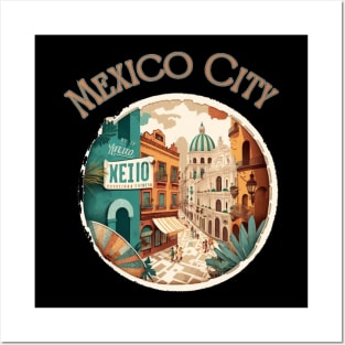 Mexico City Travel Streetscape Mexico - Travelling Posters and Art
